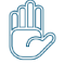 Graphic of blocking hand.